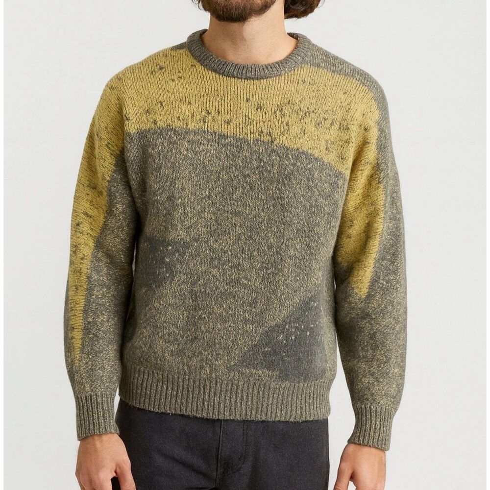 Bugatchi Uomo Sweater Mens Sz L Dad Grandpa Cosby Pullover Crew Abstract 90s